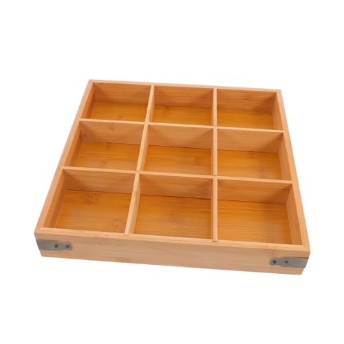 SOLUSTRE 9.3x9.3x4cm Wooden Tea Bag Storage Box Dry Fruit Organizer Sugar Sweetener Holder Home Office Decor