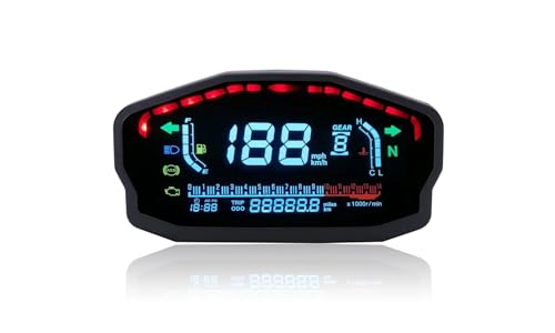 Tachimetro digitale per motocicletta Realizzato in materiale ABS, ecologico, resistente e di lunga durata.