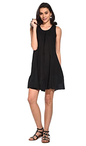 Robe femme 100% lin italienne chic avec pliage avant raffiné
