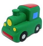 DolliBu Train Bath Buddy Squirter - Floating Green Train Rubber Bath Toy, Fun Water Squirting Bathtime Play for Toddlers, Cute & Soft Transportation Toy for The Bathtub, Beach & Pool for Boys & Girls