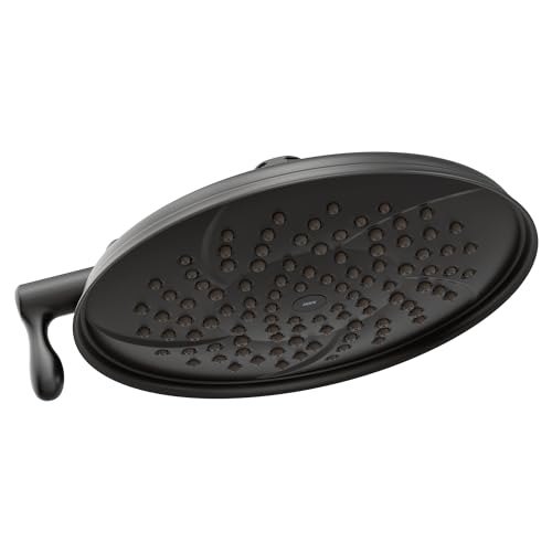 Moen S1311BL Isabel 8-Inch Two-Function Showerhead with Immersion Technology, Matte Black