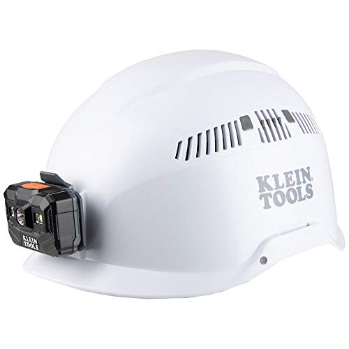 Klein Tools 60150 Safety Helmet, Vented, Rechargeable Headlamp,Tested To Tough Industrial Hard Hat Safety Standards, White #TOP4