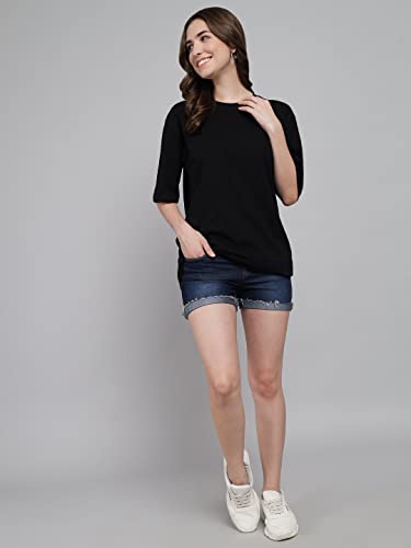 Image of FUNDAY FASHION Women Cotton Half Sleeve Printed Oversized Relaxed Fit T-Shirts /Girls (Pack Of 2)
