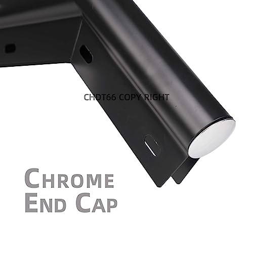 Image of Mud Flap Hangers for Semi Trucks, 1-1 /8 inch Bolt Spacing, Black, Round Tube Angled Down Type, Bracket Length: 27.5 inch, w /All Hardware, Mud Flap Brackets Kit, 2 PCS Package