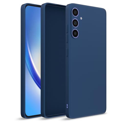 Image of Outlouders Back Cover for Samsung Galaxy A34 5G | Camera Protection | Durable Soft Matte Silicone Bumper Case (Blue)