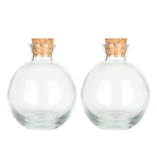 Magic Season Dekorative Glasflasche mit Korkverschluss(150ml Zaubertrank Flaschen / 2 Stück)
