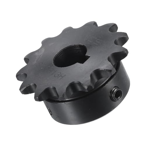 Image of uxcell #35 Chain Roller Sprocket B Type, 1 /2 inch Bore 13 Tooth Single Strand Chain Sprocket, Carbon Steel, Keyway with Set Screws
