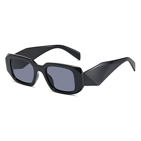 Long Keeper Trendy Rectangle Sunglasses - Thick Rim Retro Square Womens Sunglasses Fashion Designer Irregular Rectangle Vintage Ladies Sunglasses Cover