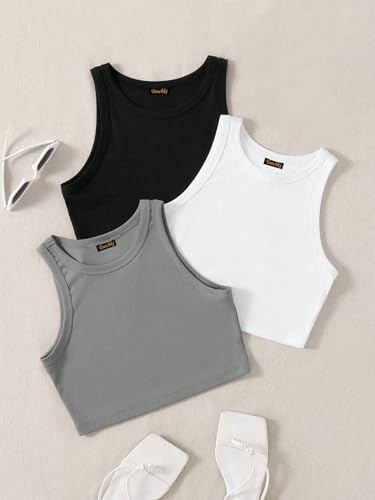 Image of Toochki Top for Women | Spandex Crop Tops | Black White Beige Grey | Short | Western | Pack of 3 Combo