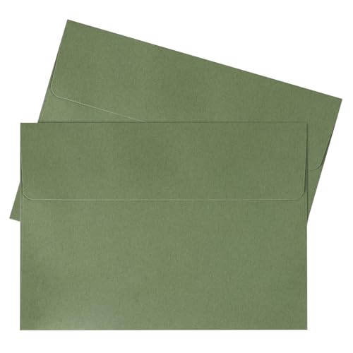 Granhoolm Lot de 25 enveloppes A6 de 10 x 16,5 cm, 120 g/m², papier épais à fermeture autocollante, enveloppes pour cartes cadeaux, invitations (12,1 x 16,5 cm, vert sauge)