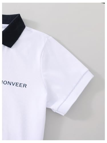 Boy's Graphic Color Block Tennis Shirt Collared Button Short Sleeve Summer T Shirts Top3