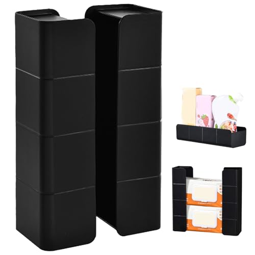 Magnetischer Handschuh-Taschentuchspender, Papierhandtuchhalter, Wandmontage, Kühlschrank Halter für Tücher, Servietten, Badezimmer-Organizer, Home-Office, Küchenregal, Restaurantbedarf (schwarz)