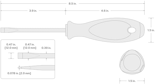Image of TEKTON 12 mm Slotted Screwdriver (4 in. Shank) | DWS01324