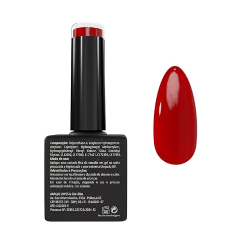 American Burrs Nails Esmalte em Gel, Vermelho Cereja, 8ml, Linha Essencial