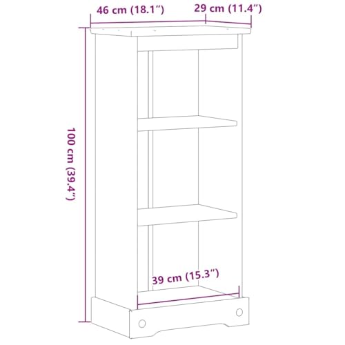 Estantería robusta para libros y espacios pequeños en madera maciza moderna 4