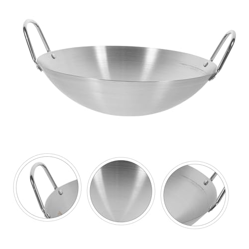 Wok de acero inoxidable Zerodeko, sartén antiadherente grande miniatura 6