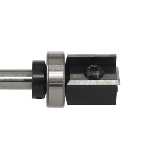 AKYLIN Wendeplatten Bündigfräser 8mm Schaft，4-seitigen Austauschbare Hartmetall Klinge，Bündigfräser Oberfräse mit Kugellager Holzfräser für Kantenbearbeitung