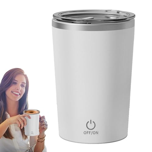 Samuliy Mezclador de vaso agitador, taza de viaje de 350 ml con mezclador magnético y tapa, taza mezcladora de acero inoxidable, taza mezcladora magnética automática para hombres, mujeres,