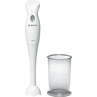 Bosch Frullatore a Immersione MSM6B150, 300W, Impugnatura ergonomica, Facile da usare, Lama Acciaio Inox, Piede frullatore Removibile Lavabile in Lavastoviglie, Bicchiere graduato Incluso, Bianco