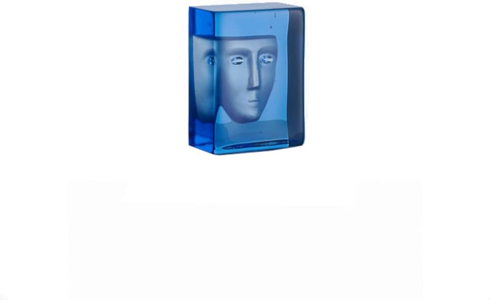 Frost Glass Block Sculpture, 5.9" X 4.4" X 2.5"