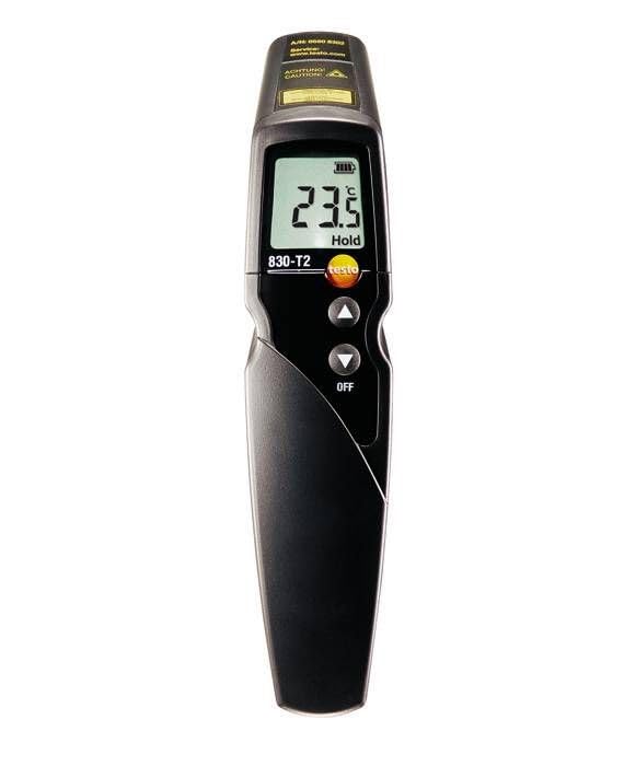 Front view of Testo 830-T1 IR Thermometer display and buttons