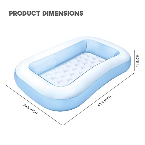 Image of P for Pogu Rectangular Inflatable Kids Swimming Pool Bathtub Soft Material Spa Bath Tubs with Electric Pump for Outdoor Garden Party(Blue, 5.5 Feet)