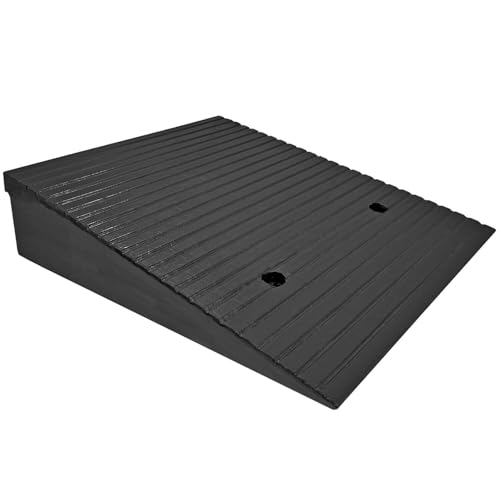 Electriduct 8" Mountable Rubber Threshold Ramp. Outdoor Curb Ramp for Cars, Bikes. Pair Needed for Wheelchair