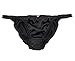 Satini Women's Tanga Bikini Briefs Satin Panties (Black, L)