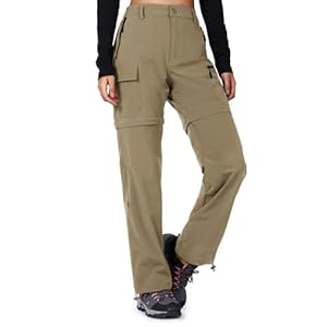 Cycorld Hiking Cargo Trousers Womens Zip Off Waterproof Walking Trousers Lightweight Quick Dry Convertible Stretch Outdoor Casual with 5 Pockets