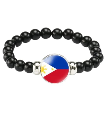 vmcoatdu Philippines Philippine Islands Flag Bracelet Elastic Rope Beaded Bracelet Support Your...
