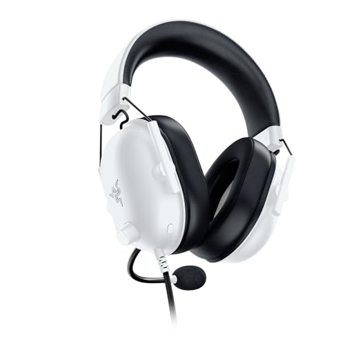 Razer BlackShark V2 X - Casque Gaming Esports Multiplateforme (Haut-parleurs Triforce de 50mm, Annulation Passive du Bruit Avancée, Son 7.1 Surround, Microphone Cardioïde) Blanc
