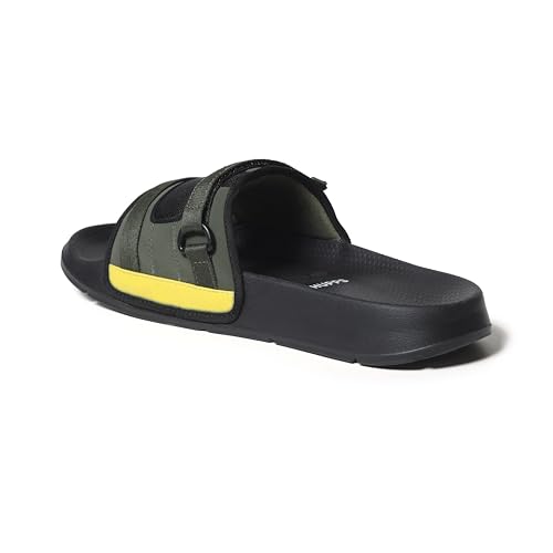 Image of CHUPPS Element Grey & Black Drift Orthopedic Slippers | Soft Footpharma Footbed | Breathable Ventilation Holes | Lightweight Flip Flops | Anti-Skid Chappals for Everyday For Mens