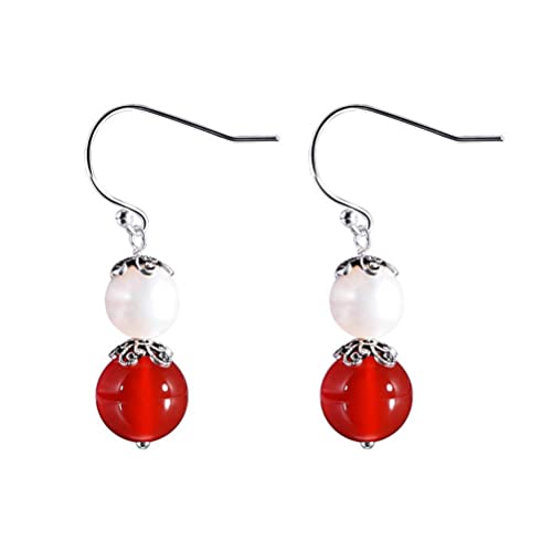 Boucles d'oreilles d'agate rouge en argent 925 de haute qualité pour femmes raffinées