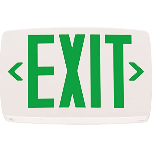 Image of Lithonia Lighting Quantum LED Emergency Exit Sign, Thermoplastic Exit Only Sign with Stencil-Faced White Housing and Green Letters (LQM S W 3 G 120 /277 M6)