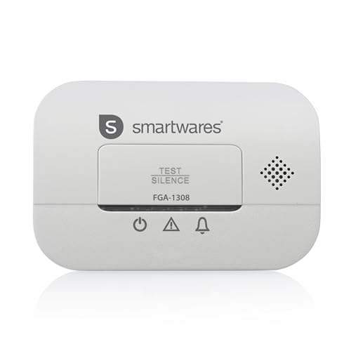 Smartwares Détecteur de monoxyde de Carbone - Certifié NF - Capteur 10 Ans - Piles 3 Ans - avec voyants Lumineux et Bouton de Test - FGA-13081FR