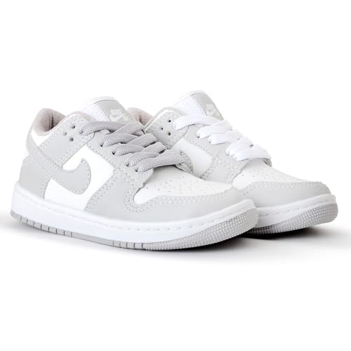 Tênis Infantil Menino e Menina Dunk SB Low (29, Cinza-Branco)