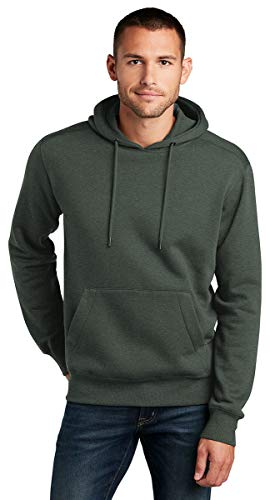District Perfect Weight Fleece Hoodie DT1101 L Heathered Forest Green