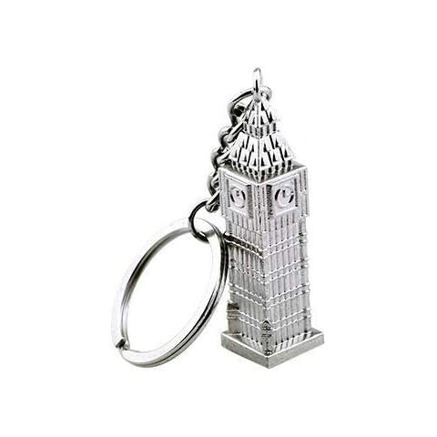 Die Cast Metal London City Assorted Keyrings, London Bus, London Guard,Silver Big Ben, Gold Big Ben, London Black Taxi, Post Box & Two Telephone Boxes - Set of 7 by London Heritage Cover