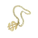 GALPADA Collar Diseño en Metal para con Colgante de Dólar Dorado Ajustable y Cómodo para Uso Diario en Fiestas