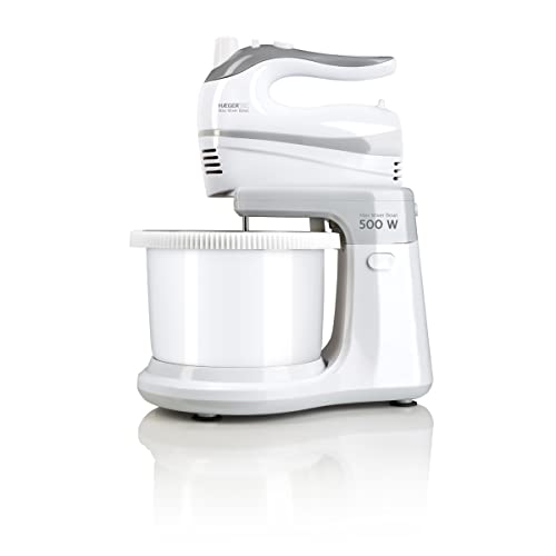 HAEGER Max Mixer Bowl Batidora Amassadora com Bol Plástico, 500W, 3L, 5 Velocidades, Función Turbo
