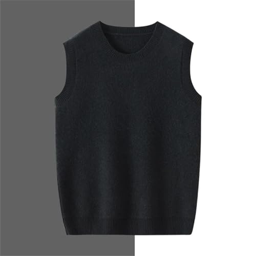 Men’S Business Casual Round Neck Wool Knit Vest Loose Fit Sleeveless Pullover Top3