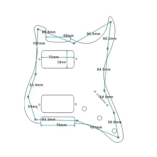 Pickguard ST précâblé HH à micros actifs avec finition de haute précision - 2