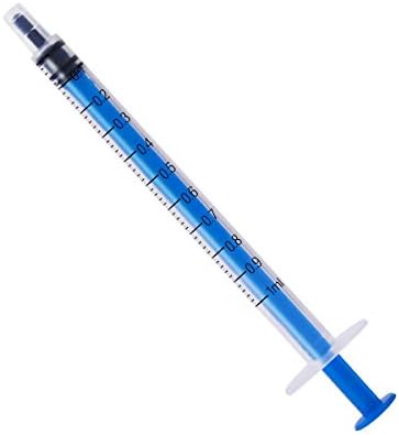12 Pack - 1ml Plastic Syringe with Measurement, No Needle Suitable for Refilling and Measuring Liquids, Feeding Pets, Oil or Glue Applicator