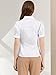Allegra K Women's Work Office Button Down Shirt Puff Sleeve Collared Short Sleeve Fashion Top Medium Whites