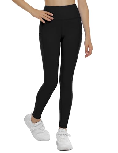 The Gym People Girls Workout Leggings Kids High Waist Stretch Athletic Dance Yoga Pants With Pockets Black thumb #3