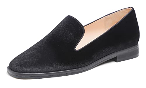 Image of FEVERSOLE Women's Fashion Dress Comfort Low Heel Office Penny Loafer Flats