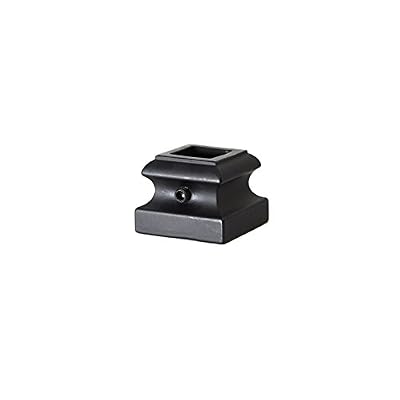 Iron Baluster Shoes - Flat Shoe with Screw - for Use with 1/2" Square Balusters - Set of 10 (Satin Black)