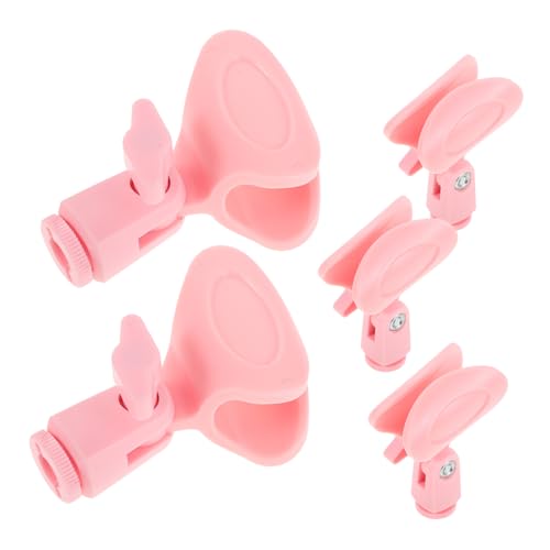 YARNOW 5pcs Adjustable Microphone Clip Holder Pink Spring Clamp for Recording Streaming Podcasting Durable Stable and Compatible with Various Mic Models
