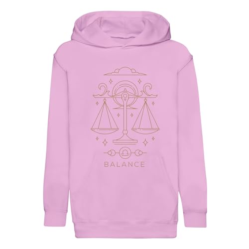 Sweat à capuche enfant Balance astrologie bohème en coton premium