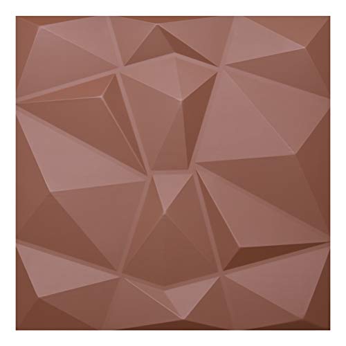 Art3d 3D Leather Tiles Decoartive 3D Wall Panels, Chocolate Diamond 23.6" x 23.6" (6 Pack)